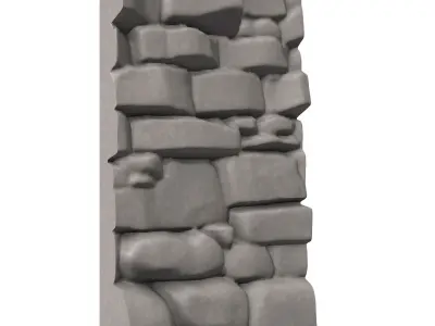 Scorched Rock Wall Environment 3D print model