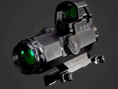 4x24mm Scope Sight Game Ready FPS AAA Asset Low-poly 3D model