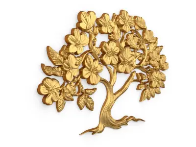 mural tree decor set ornament 03 3D model