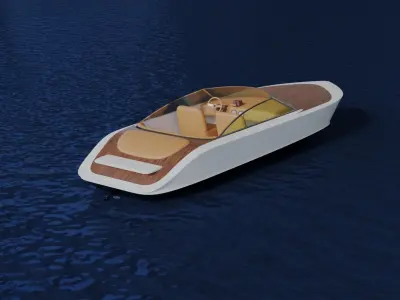Luxury Speedboat Low-poly 3D model