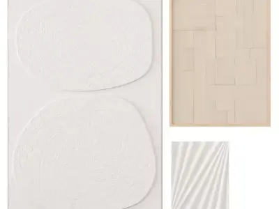 Modern Relief Artwork Set 3D model