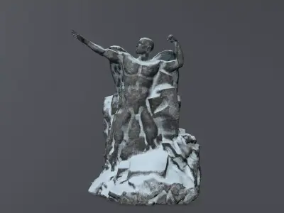 Man statue 1  Low-poly 3D model
