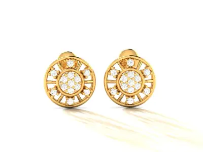 Studs Earrings 3dm STL FBX OBJ Render Details 3D print model