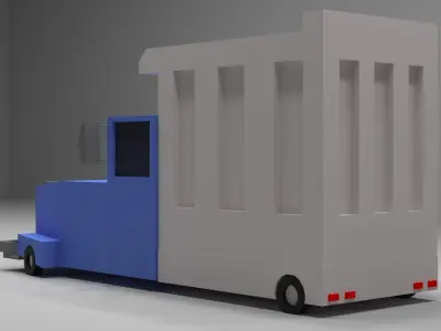 Cartoon Low-Poly truck vehicle for game-ready 3D model Low-poly 3D model
