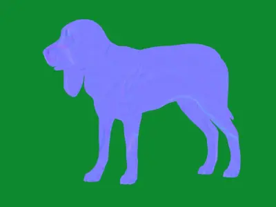 Black And Tan Coonhound Dog Low-poly 3D model