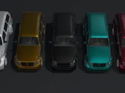 Generic Off-Road Car With Interior Lowpoly 3D Model Low-poly 3D model