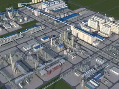 a factory 3D model industrial plant 3D model
