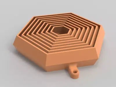Hexagonal Key Chain Decoration 3D print model