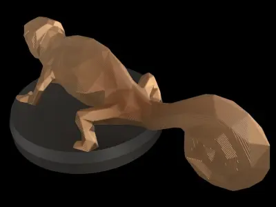 Parametric Chameleon Low-poly 3D model