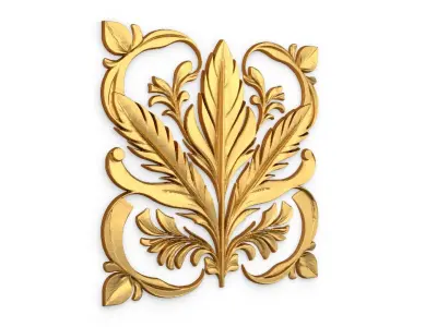 feather decor set wall mural 03 3D model