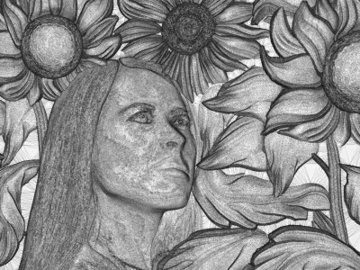 Sunflover girl 3d painting 3d print 3D model 3D model