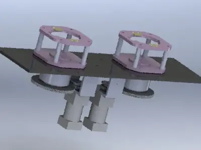 Double geardrive machine platform 3D model