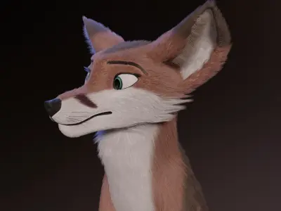 Lilly Female Fox 3D model