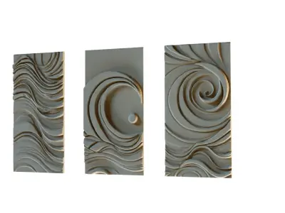 mural decor set wall panel 31 3D model