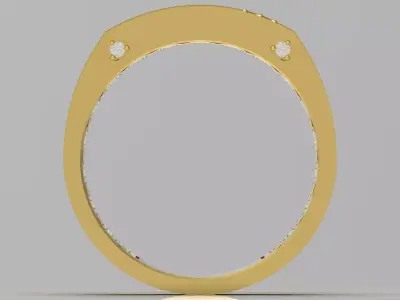 Man Two-Tone Gold STL Ring Model mr0245 3D print model