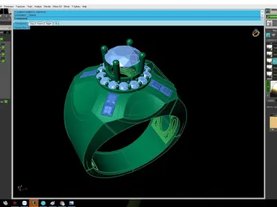 Luxury Diamond Statement Ring for Men  594 3D print model