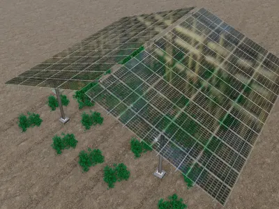 Solar Steel Construction For Farms Type-4 3D model