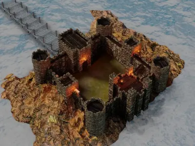 Low Poly Castle Low-poly 3D model