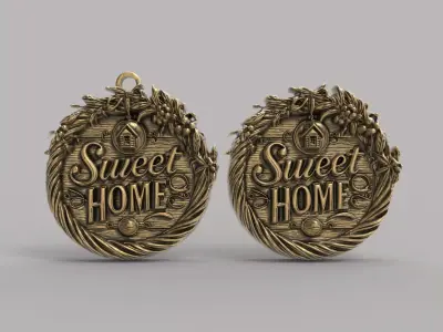 home sweet home keychain  3D print model