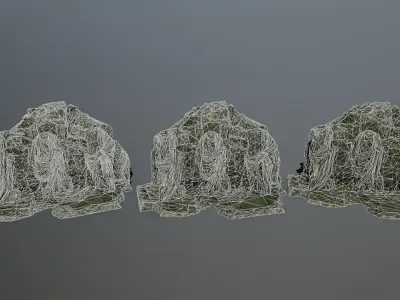 statue  mountain Low-poly 3D model