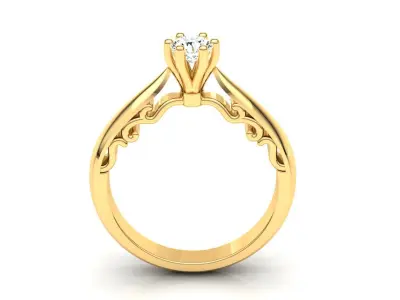 Ring M16 The luxury female ring with gem wedding 3D print model