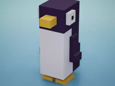 Voxel - Penguin Low-poly 3D model