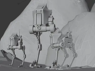 Star Wars AT-RT 3D Model Low-poly 3D model
