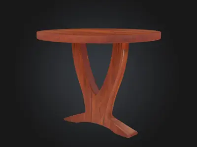 Two Legged Table 3d Model Low-poly 3D model