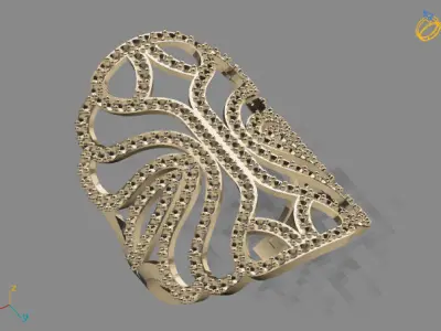 Vintage Womens Diamond Ring Women Rings 3dmodels 3D print model 3D print model 6