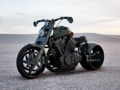 Hyper-Detailed Super Bike Low-poly 3D model