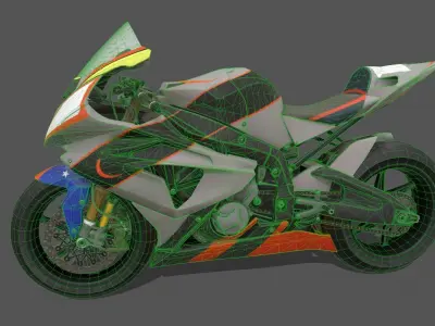 Sportbike Pack Low-poly 3D model