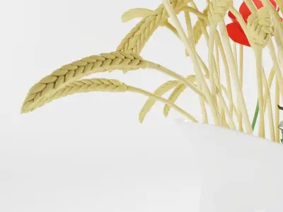 Pitcher with Ears and Poppies 3D model