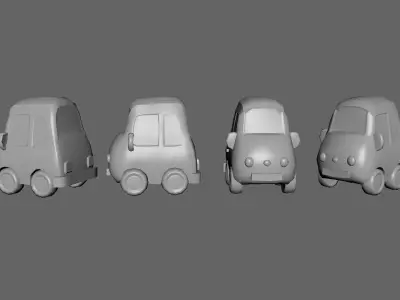 Cartoon Sloth Car Low-poly 3D model