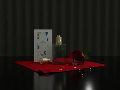 Perfume with rose 3D model