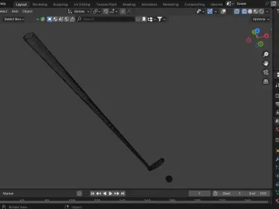 GOLF BALL STICK Free low-poly 3D model
