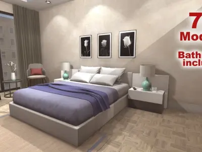 Hotel Room 2 Low-poly 3D model