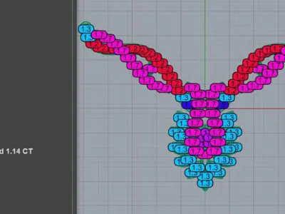 Floral V-Shape Diamond Pendant 3D print model
