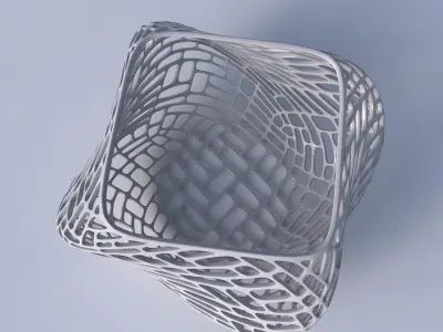 Bowl helix with lattice tiles 3D print model