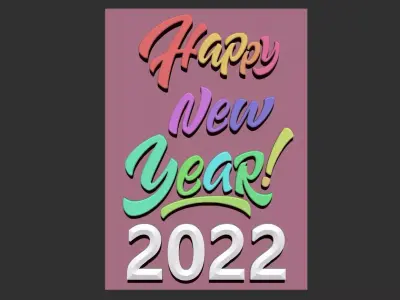 happy new year 2022  Free 3D print model
