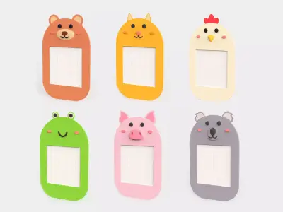 Cartoon Animal Frames Pack 01 Low-poly 3D model