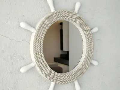 Ship Wheel Mirror 3D model