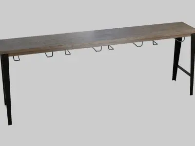 Bar Table-02 Low-poly 3D model