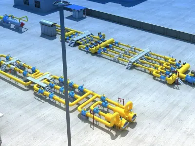 Middle east natural gas station  3D model