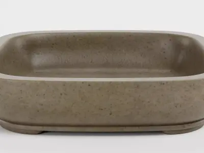 Bonsai Bowl V2 - Ceramic Pot Low-poly 3D model