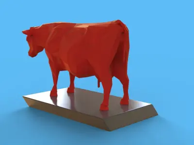 Low Poly Sculpture Cow 3D print model