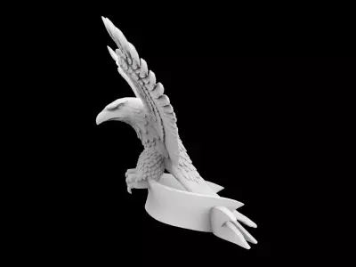 Eagle with Scroll Banner 3D Print Model 3D print model