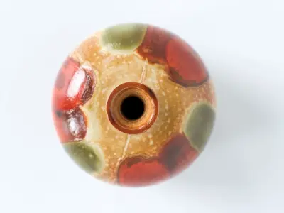 Tiny Vintage Painted Wooden Vase Pot 3D model