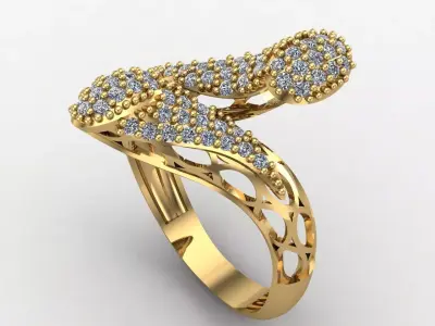 Two Head Women Ring 3DM Womens Ring 3d models 3D print model 3D print model 24