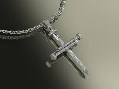  Nail Cross Pendant   3D print model