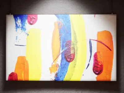 Canvas Materials pack with Exhibition Room for UE4 Low-poly 3D model